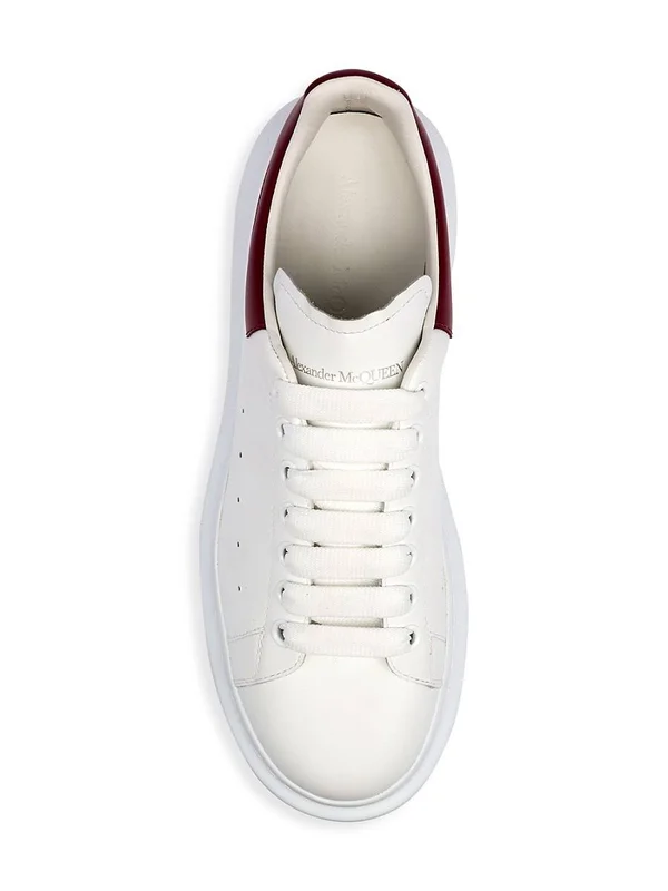 Alexander McQueen Men's Oversized Leather Low-top Sneakers - White/Grey, Men's, 11D, Sneakers & Trainers Low-top Sneakers