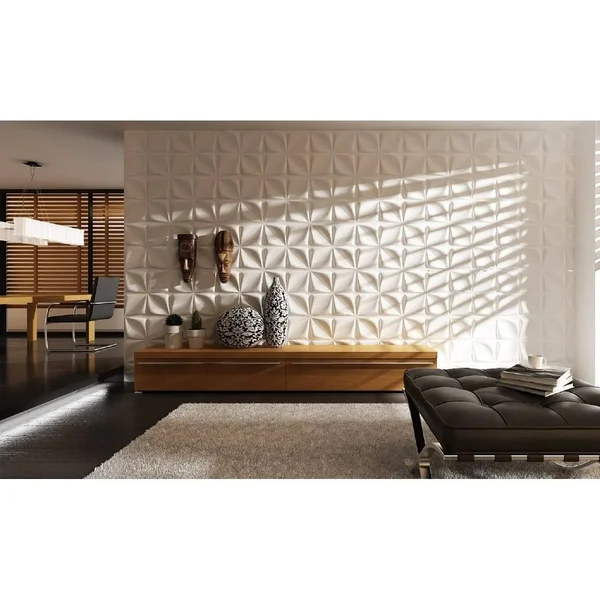 3D Fiber Wall Decor panelling, 20x22x20x22/pc (Lily - 12pc)