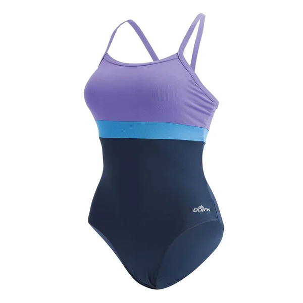 Dolfin Women's Aquashape X-Back One Piece Navy, Blue, Lime 18