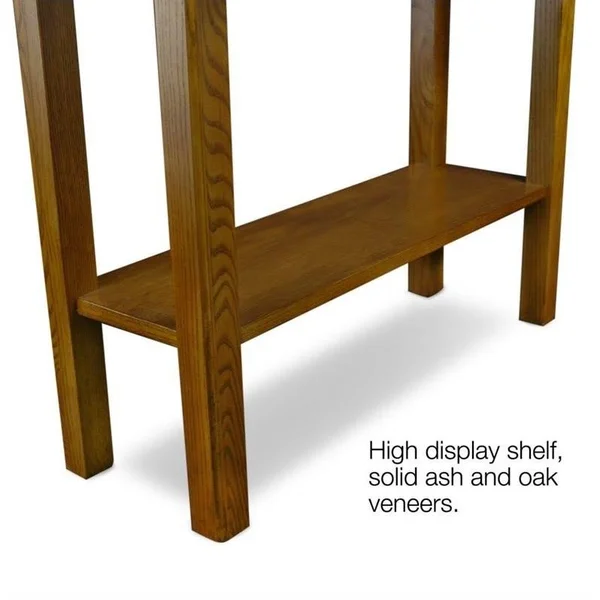 Bowery Hill Wave Console Table in Medium Oak - BH-384251