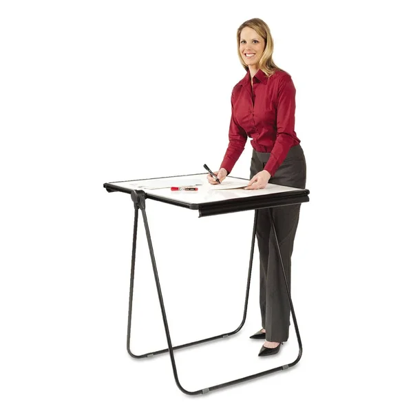 Staples Ultima - Easel - floor-standing - 27 in x 35 in - melamine - double-sided - reversible - black frame