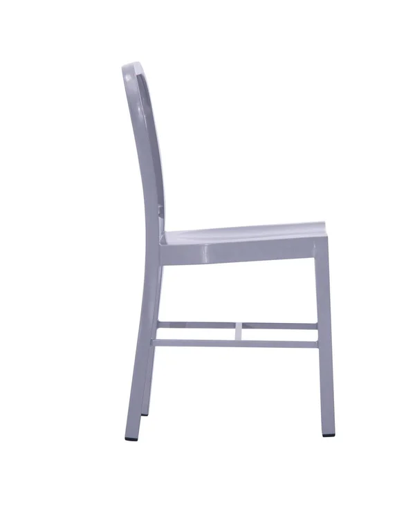 AC Pacific Industrial Gray Metal Indoor Dining Chair (Set of 2)