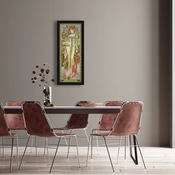15x22x35x22 Autumn by Alphonse Mucha Framed Wall Art Multi-Color