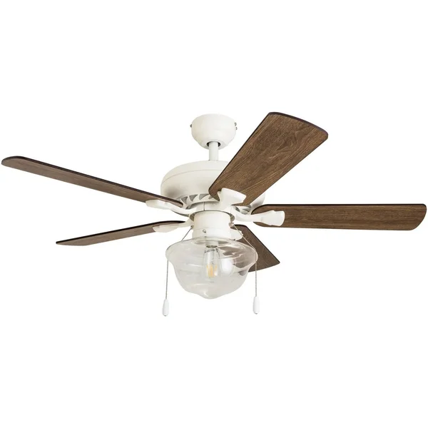 The Gray Barn Eltham 42-Inch Coastal Indoor LED Ceiling Fan with Pull Chains 5 Reversible Blades - 42 - White - Hardwired 308788