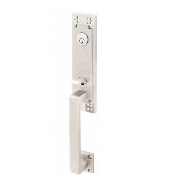 Emtek 4811BAUS15LH Arts & Crafts Handleset with Single Cylinder Deadbolt and Door Knob/Lever and Rosette Interior Knob/Lever