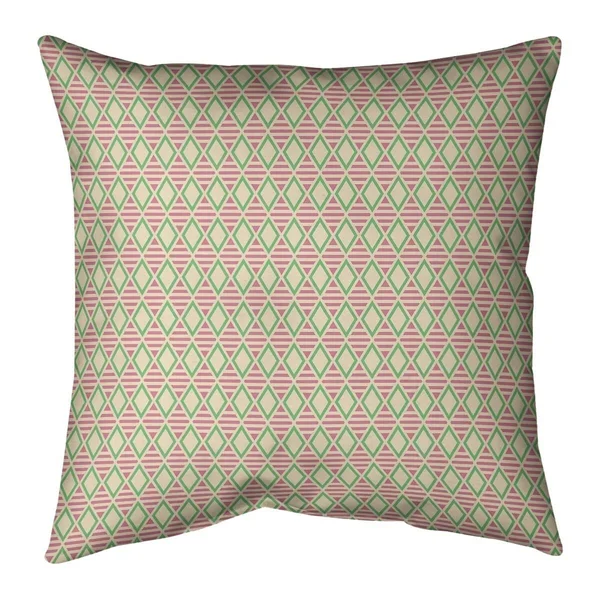 Porch & den Haide Geometric Diamonds Throw Pillow - 18 x 18 - Yellow Pink & Green - Linen