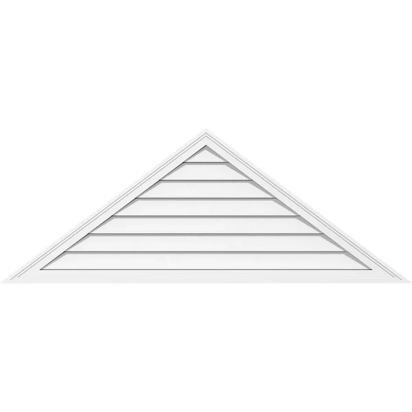 Ekena Millwork GVPTR54X2502SF 54x22W x 24-3/4x22H Triangle Surface Mount PVC Gable Vent 11/12 Pitch: Functional - w/ 2x22W x 1-1