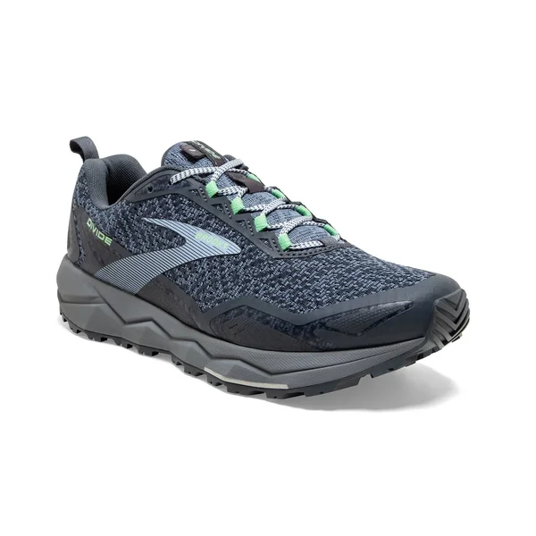 Brooks Running, Women's Divide Trail Shoes, Grey/Turbulence/Green