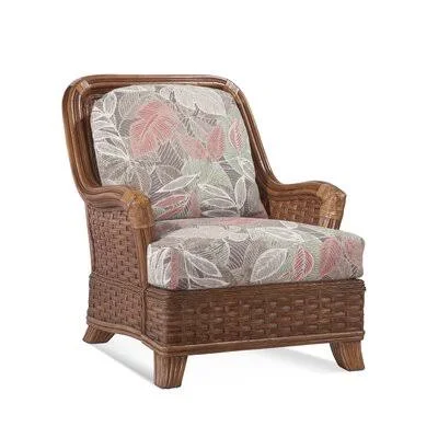 Somerset 33x22 Wide Armchair Braxton Culler Frost White/Blue and Beige Performance Stripe; 0258-61