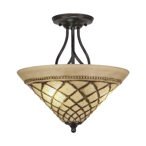 Toltec Lighting 909-DG-718 Capri - Three Light Semi-Flush Mount Dark