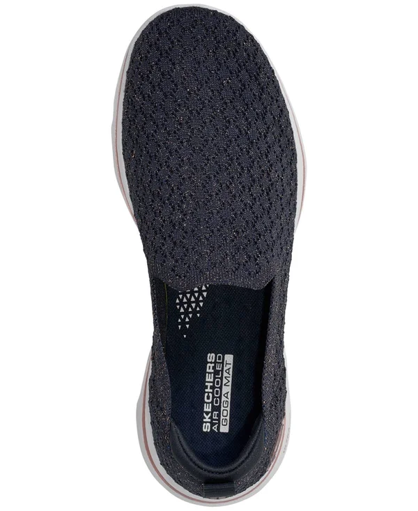 Skechers Women's GOwalk 5 Brave Slip-On, Navy/Gold