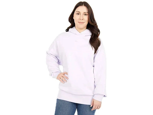 Reebok Women's Studio Retro Oversized Hoodie in Purple/Luminous Lilac Size Small - Cotton/Polyester/Fleece