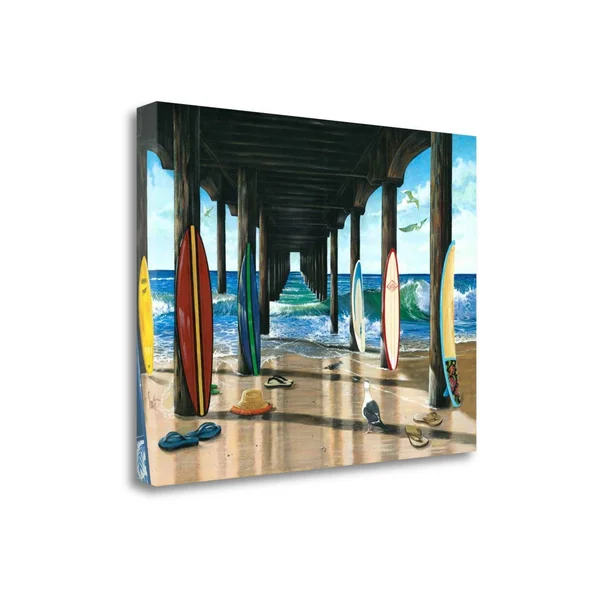 Tangletown Fine Art 'Pier Group' Graphic Art Print on Canvas - Brown
