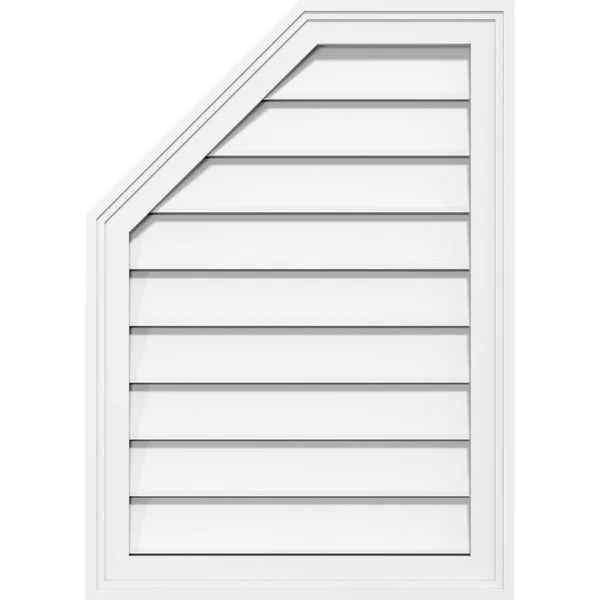 Ekena Millwork GVPOL18X2602SF 18x22W x 26x22H Octagonal Surface Mount PVC Gable Vent: Functional - w/ 2x22W x 1-1/2x22P Brickmoul