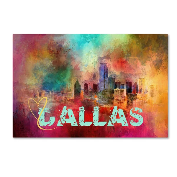 Jai Johnson 'Sending Love to Dallas' Canvas Art (30X47) - Trademark Fine Art