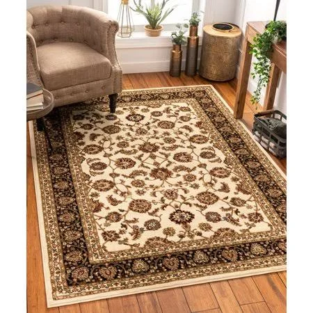 Noble Sarouk Persian Floral Oriental Formal Traditional Area Rug 5x7 ( 5'3 inch x 7'3 inch ) Easy to Clean Stain Fade Resistant