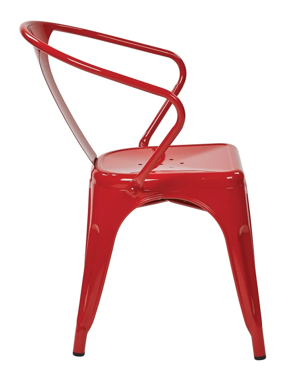 24x22 Steel Backless Barstool (2-Pack) (Red)