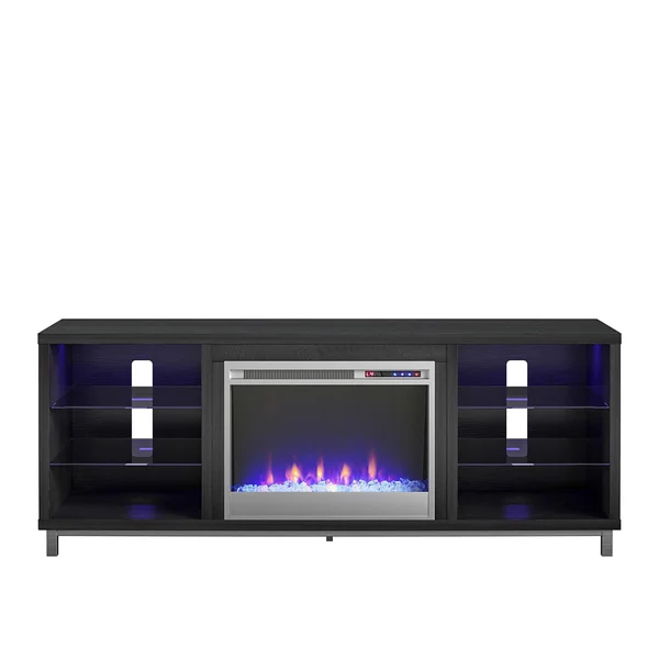 Ameriwood Home Lumina Fireplace TV Stand for TVs Up to 70x22 Wide, Black