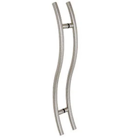 CRL 36SRPBS Brushed Stainless 36 inch Extra Length Right Handed S Ladder Style Back-to-Back Pull - Clear