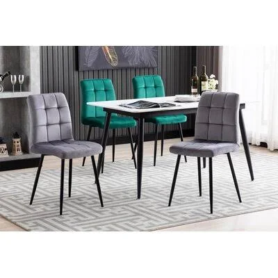 Ruffin Velvet Upholstered Side Chair Wade Logan Upholstery Color: Gray