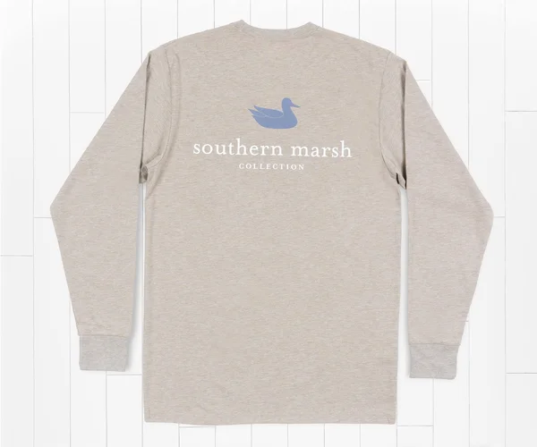 Southern Marsh Heather Authentic Long Sleeve Tee - Washed Navy - L