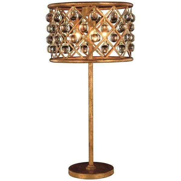 Elegant Lighting 1204TL15PN/RC Madison 3-Light Table Lamp, Polished Nickel