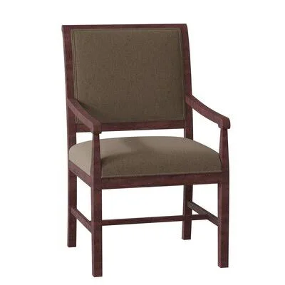 Lori Upholstered King Louis Back Arm Chair Fairfield Chair Upholstery Color: 3162 Straw, Leg Color: Montego Bay
