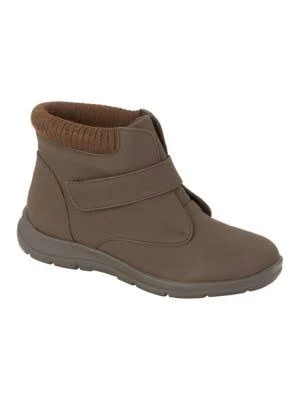 Haband Women's Sno Country Sweater Collar Booties, Brown, Size 9 Wide, W