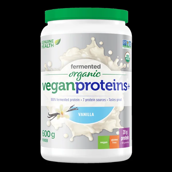 Genuine Health Fermented Organic Vegan Proteins+ Vanilla 600 g