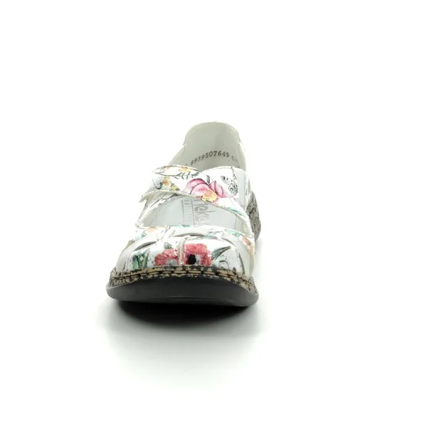 Rieker 463H6-90 White/Silver Womens Slip on Shoes 40 EU