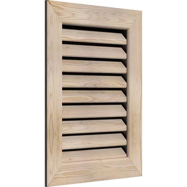 Ekena Millwork GVWVE32X1401SFUPI 32x22W x 14x22H Vertical Gable Vent (37x22W x 19x22H Frame Size): Unfinished, Functional, Smoot