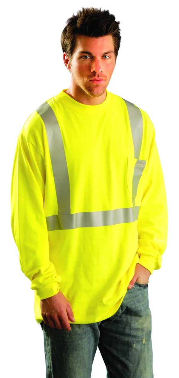 Occunomix Men's Yellow Classic Flame Resistant Long Sleeve T-Shirt HRC 2