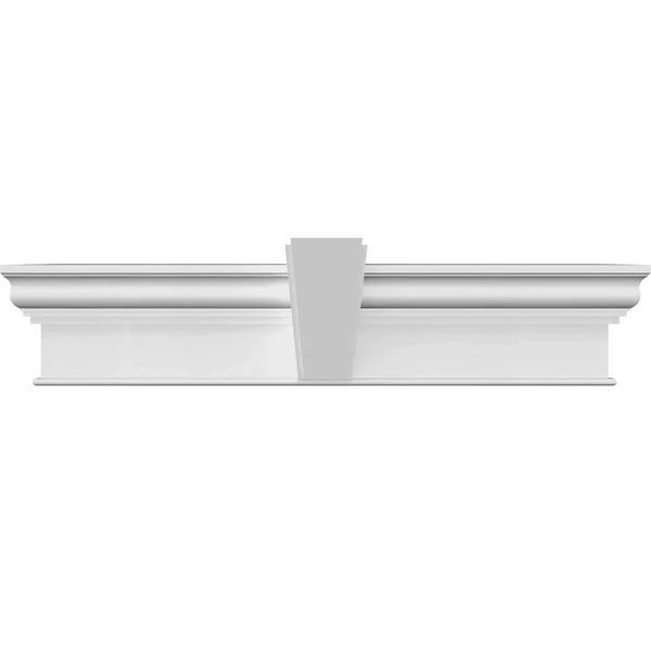 Ekena Millwork CRH12X134KA 134x22 Bottom Width x 142 1/2x22 Top Width x 12x22H x 1 1/4x22P Craftsman Crosshead w/ Deco Keystone