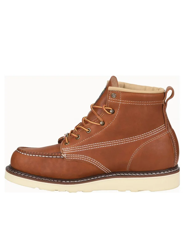Carolina Men's 6x22 Domestic Steel Moc Toe Wedge Work Boot Size 9.5-D Tobacco