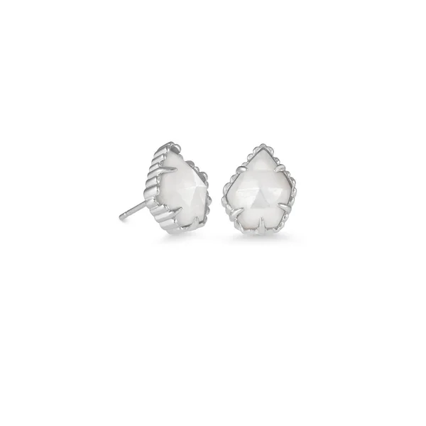 Kendra Scott Tessa Silver Earrings in Rose Quartz