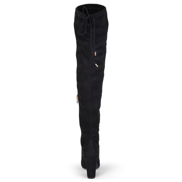 Journee Collection Women's &Maya& Faux Suede Regular and Wide Calf Over-The-Knee Boots - 9 Medium Width/Medium Calf - Black
