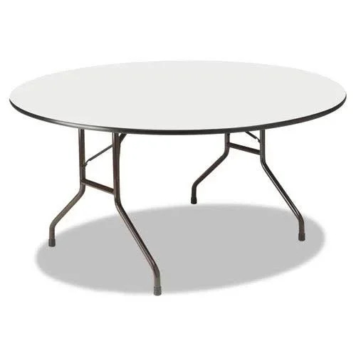 Iceberg Enterprise 55267 60 Dia. x 29 in. Premium Wood Laminate Folding Table, Gray Top & Charcoal Base