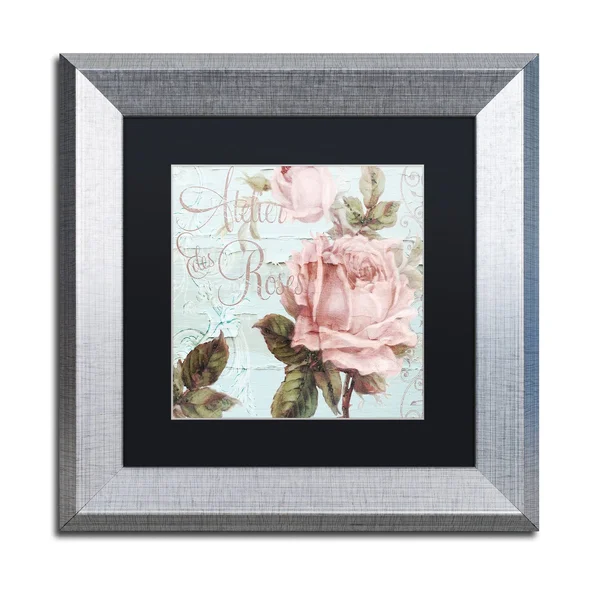 Trademark Fine Art &Atelier De Roses& by Color Bakery Framed Graphic Art - Size: 11x22 H x 11x22 W x 0.5x22 D, Mat Color: Black