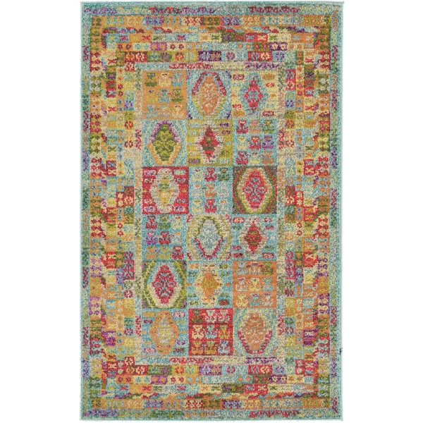 Unique Loom Lassen Sedona Area Rug - 3& 3 x 5& 3 (Light Blue)