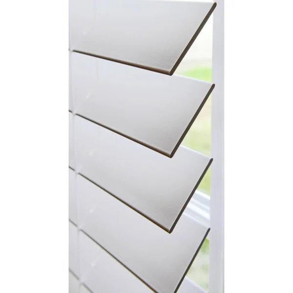 Linen Avenue Custom Cordless Faux Wood Blind White - 69 W x 48 H Partial Inside Mount