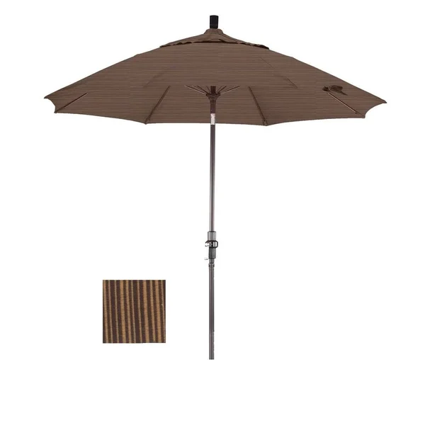 California Umbrella 9 Feet Fiberglass Market Umbrella Collar Tilt Bronze/Olefin/Antique Beige
