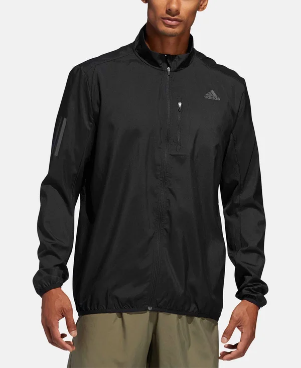 adidas Men's Water-Repellent Running Jacket - Black