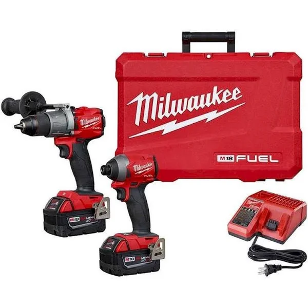 Milwaukee 2997-82 - M18 Fuel 2-Tool Hammer Drill/Impact Driver Combo Kit, CPO Outlets