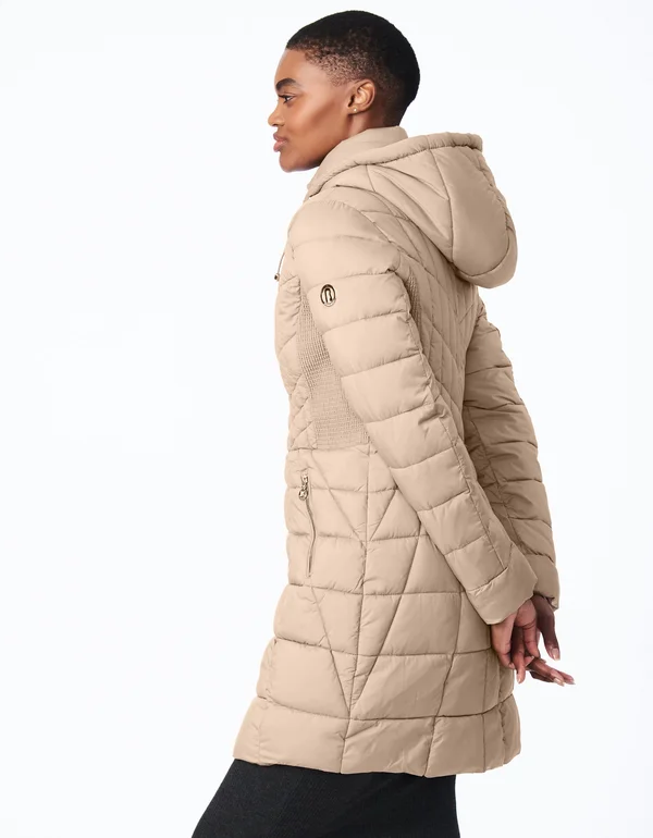 EcoPlume Packable Hooded Walker with Bib Peach Glow - Xs