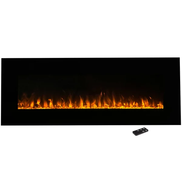Northwest 54x22 LED Fire & Ice Electric Fireplace & Remote, Black