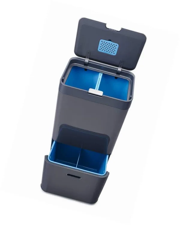 Joseph Joseph 30025 Intelligent Waste Totem Recycle Bin Separation Unit 15 Gallon, 58 LITER Graphite