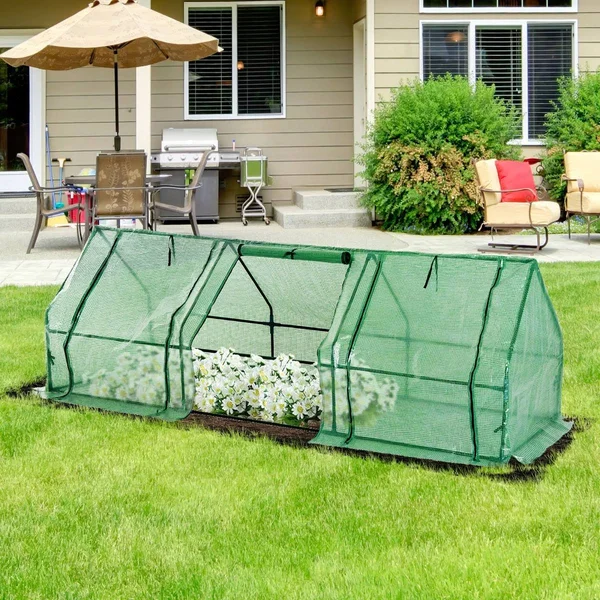 Outsunny 9& x 3& x 3& Portable Flower Garden Greenhouse