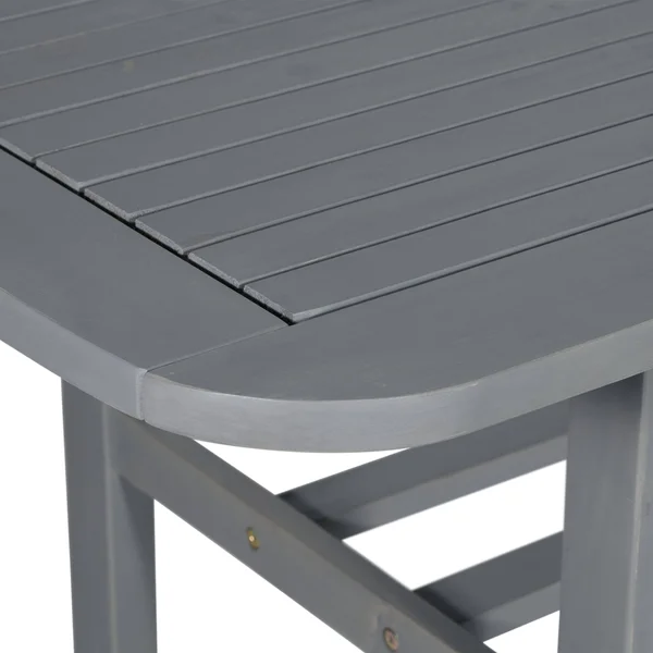 Extendable Outdoor Wood Patio Dining Table - Grey Wash - Gray