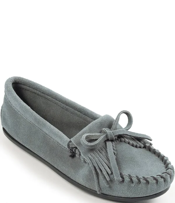 Minnetonka Women's Kilty Suede Moccasin Blue - 7.5
