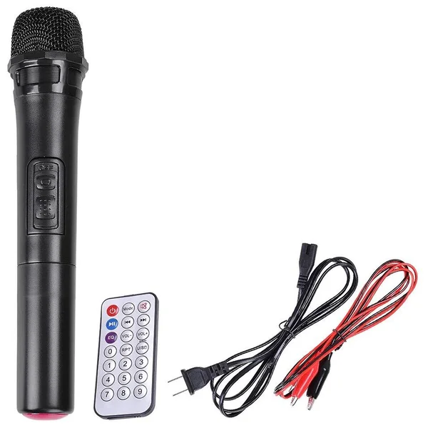 Yescom Portable Active PA Speaker Mic Guitar Amp Bluetooth USB SD LCD FM Remote w/ Wireless Microphone